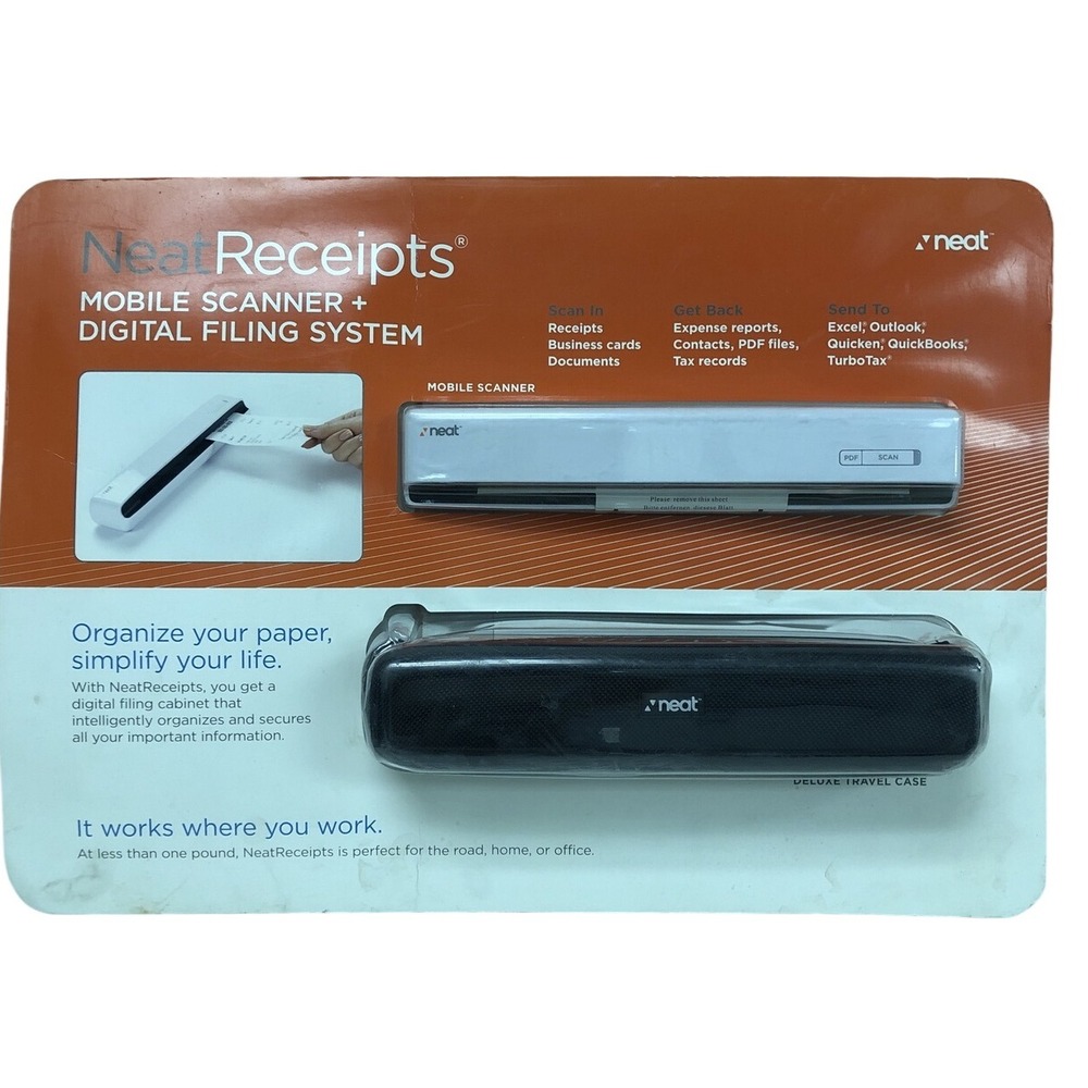 New Neat 260908 Scanning Digital Filing System‎ With Desktop Stand & Travel Case
